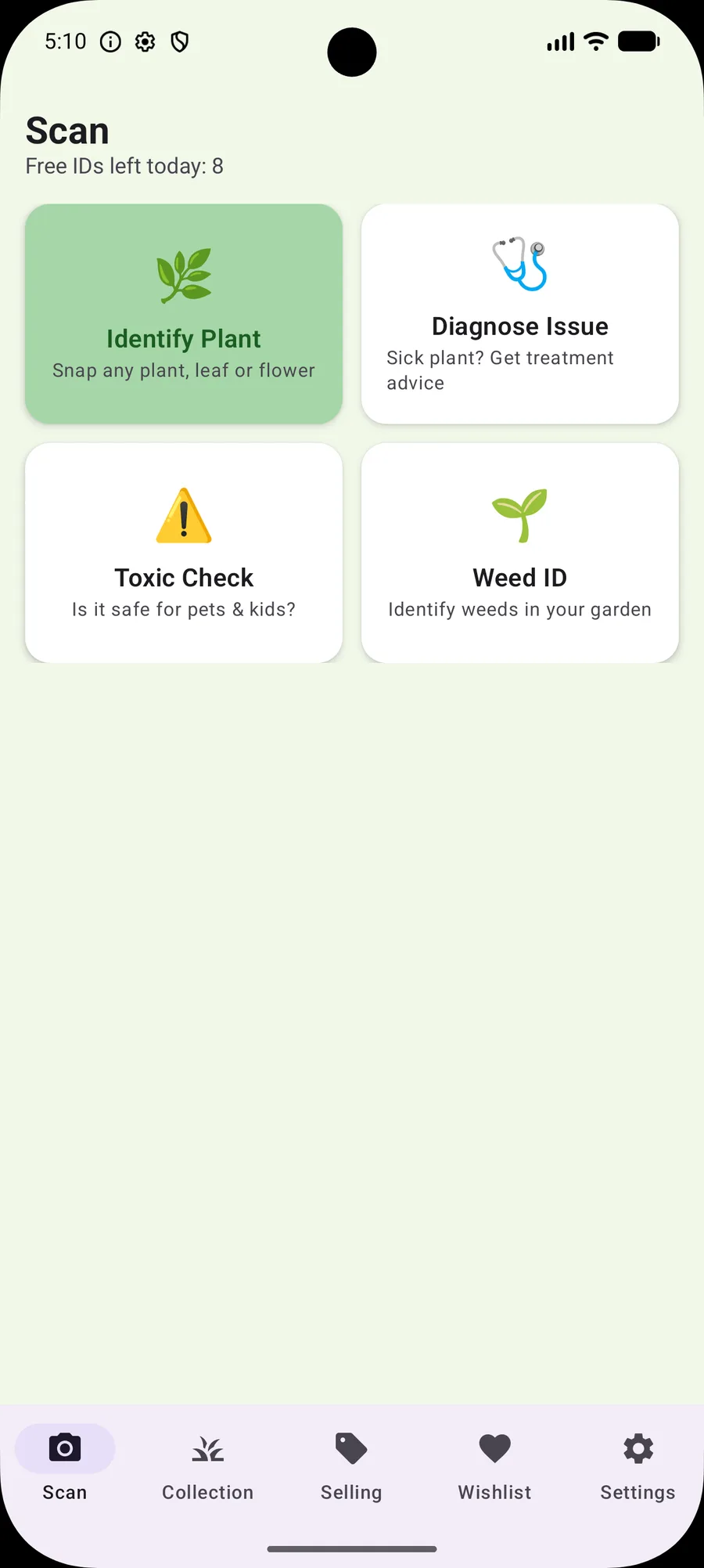 Snap Plants Android — Scan home: Identify, Diagnose, Toxic Check, Weed ID