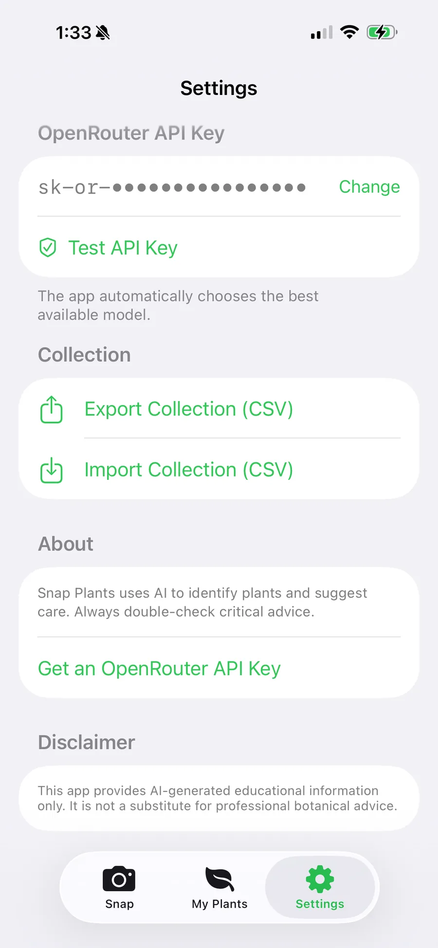 iOS settings